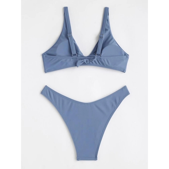 SHEIN  Twist Front Bikini Dusty Blue NEW - Picture 2 of 6